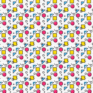 多彩几何花卉图案背景