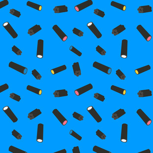 蓝色背景上的多样电池图案