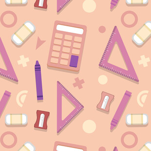 缤纷文具图案背景