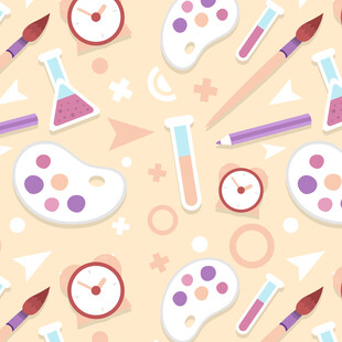 多彩艺术与科学元素图案