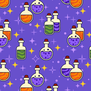 多彩化学实验瓶图案背景
