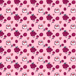 粉色草莓图案可爱背景图