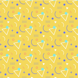 黄色几何图案无缝背景图