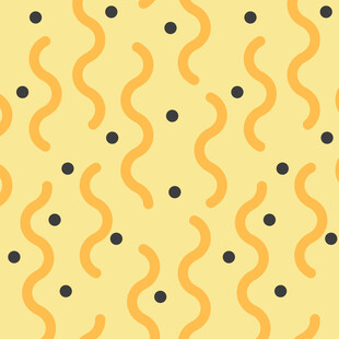黄色波浪圆点几何图案