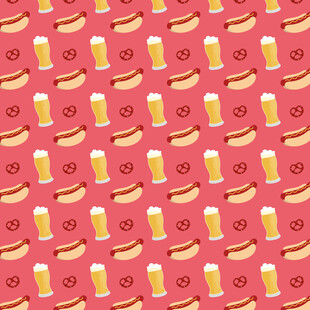 热狗啤酒图案背景设计