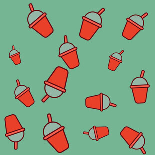 红色饮料杯图案背景