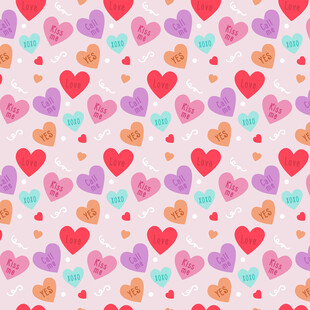 多彩爱心图案背景