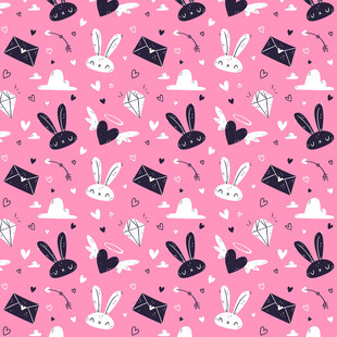 粉色兔子图案可爱背景