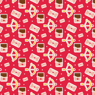红色背景的咖啡图案无缝纹理