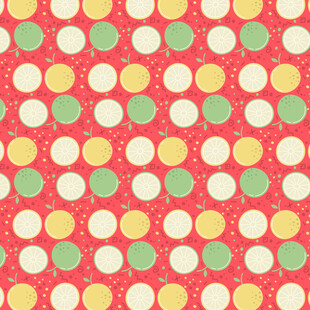 红色底多彩圆点图案背景