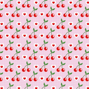 粉色樱桃图案背景