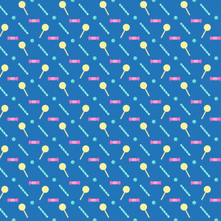 蓝色底多彩图案无缝背景