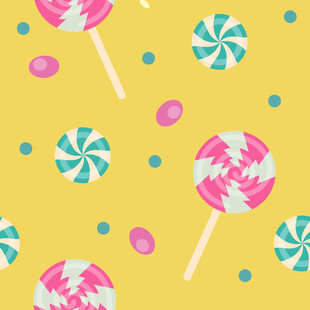 多彩棒棒糖无缝图案背景