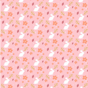 粉色兔子花朵可爱图案