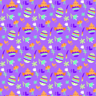 紫色派对主题无缝图案背景