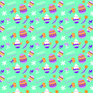 多彩节日元素无缝图案