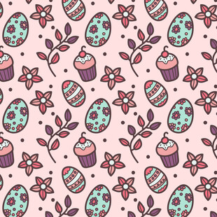 复活节主题可爱图案背景