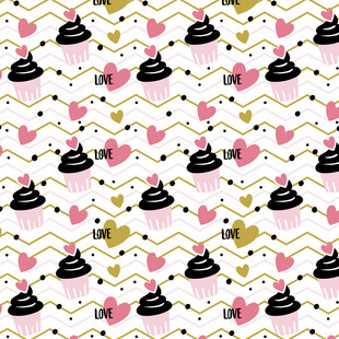 可爱蛋糕爱心图案背景