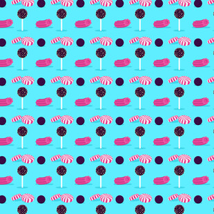 蓝色背景的汽车波点图案