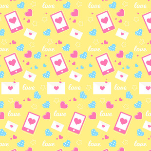 可爱手机爱心图案背景