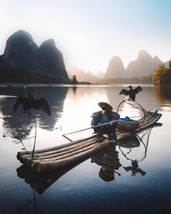 竹筏渔民