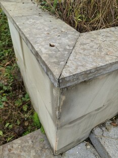 混凝土六角形花坛一角