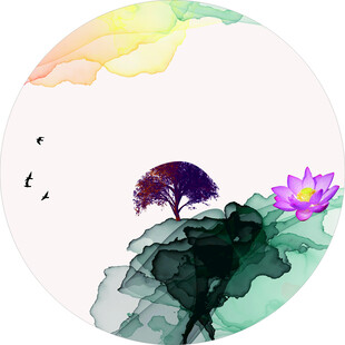 水墨荷花写意画