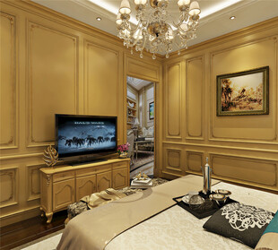 豪华典雅的卧室室内场景