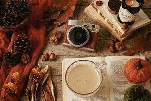 秋日温馨阅读场景布置