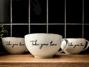 简约字母陶瓷杯三件套