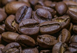 饱满咖啡豆特写