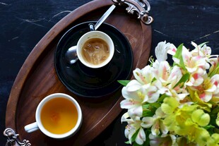 精致茶饮与咖啡摆盘