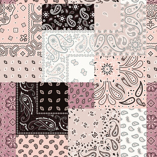 复古花卉拼贴图案背景