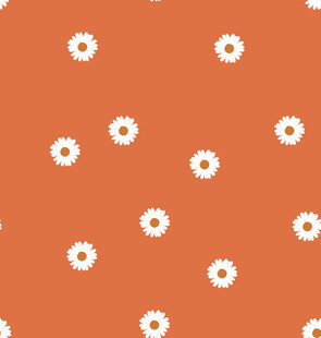 橙色底白色小花图案背景