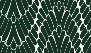 深绿底叶片状几何图案