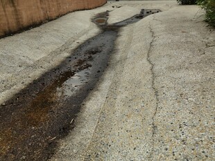 路面污水横流景象