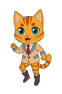 穿西装跳舞的可爱猫咪