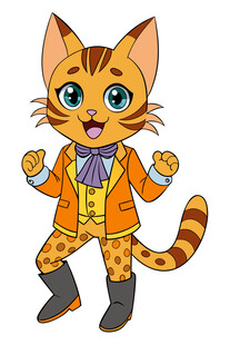 可爱豹纹小猫欢乐装扮