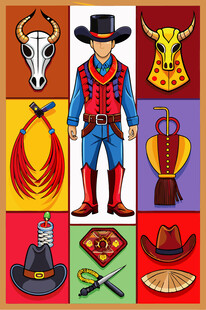西部牛仔主题元素集合