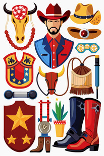 西部牛仔元素集合