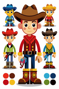 西部牛仔角色设计与配色