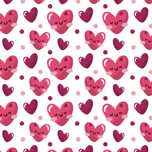 可爱笑脸心形图案背景
