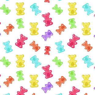 多彩小熊软糖图案背景