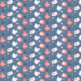 可爱卡通图案无缝背景图