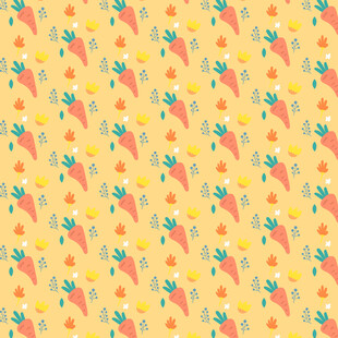 可爱胡萝卜花卉图案背景