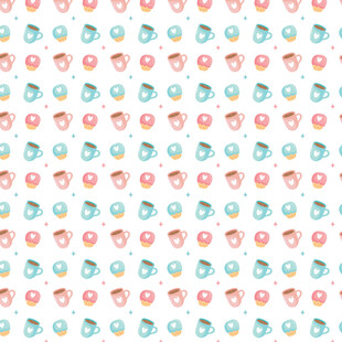 可爱卡通图案无缝背景