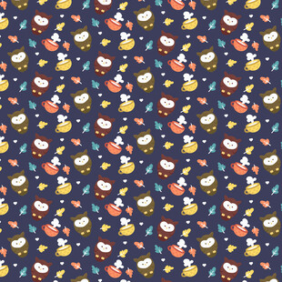 卡通动物碎花图案背景