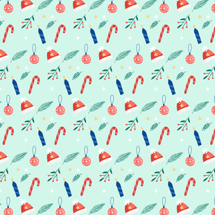 清新圣诞风无缝图案设计