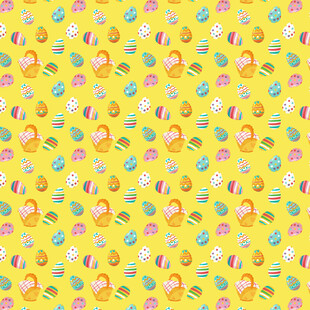 多彩复活节元素无缝图案