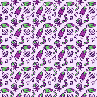 紫色海洋生物图案背景